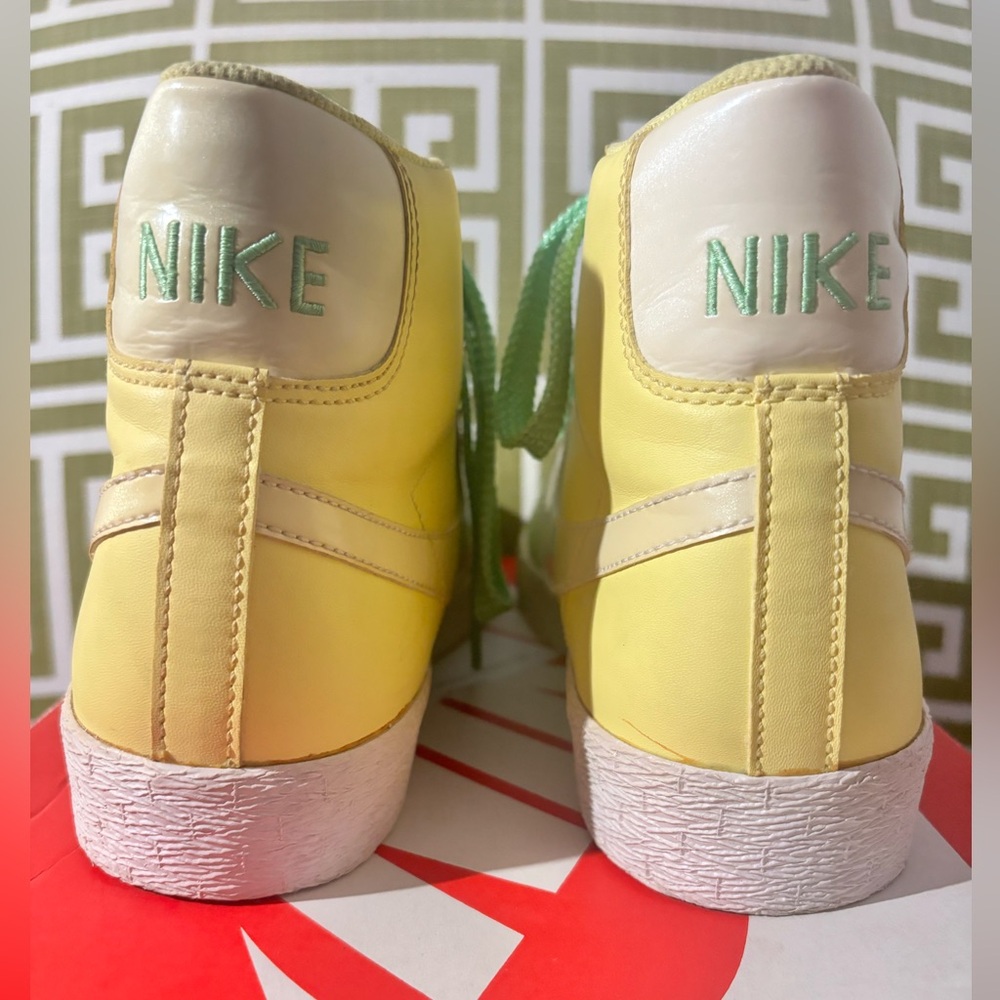 NEW! Nike Blazer High Lemon Frost White-Varsity Maize-Trmln Basketball Sneakers - Picture 13 of 16